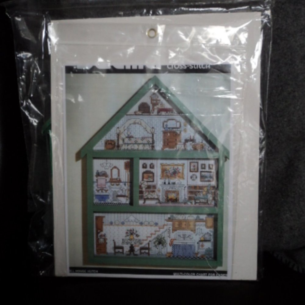 Bucilla cross stitch hutch kit "doll house"  9" x 12"